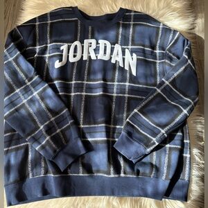 Jordan Women Navy Plaid Oversized Top